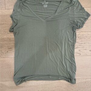 AE soft&sexy Women's Green V-Neck T